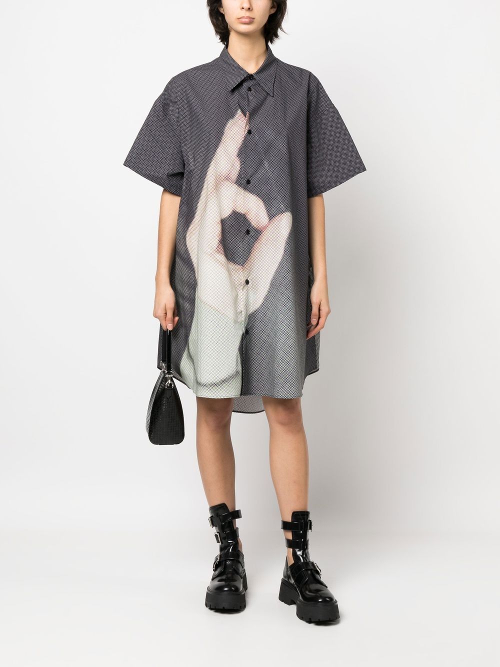 MM6 Maison Margiela Blousejurk met print - Zwart