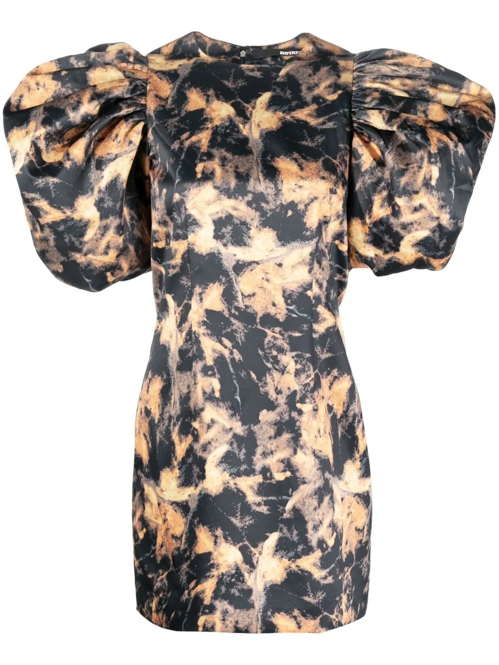 

ROTATE floral-print puff-sleeve minidress - Black