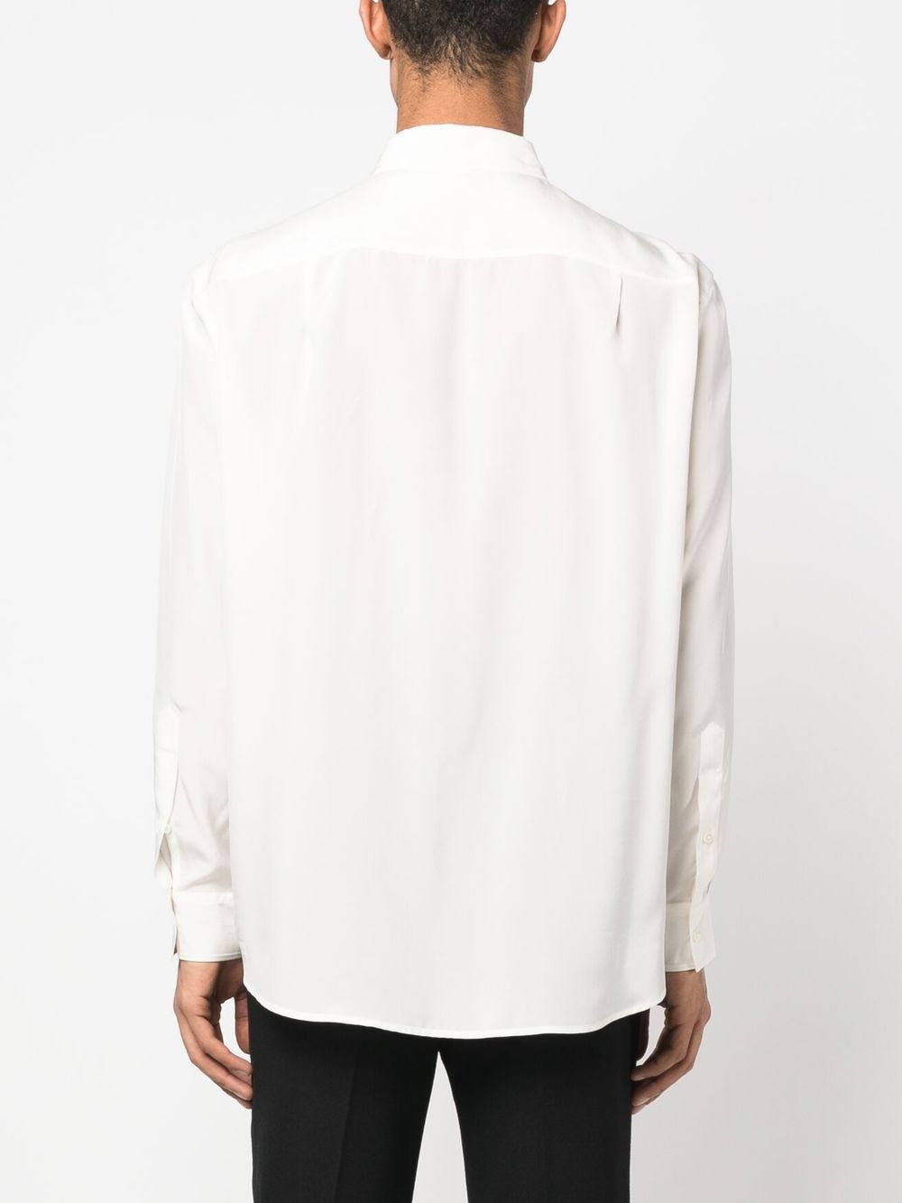 Shop Valentino Long-sleeve Button-fastening Shirt In White