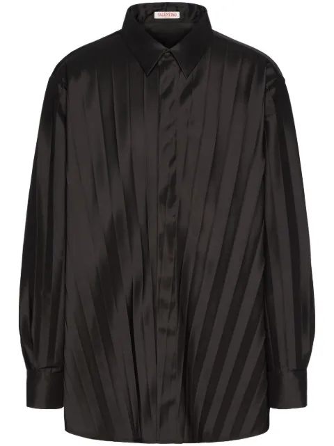 Valentino Garavani camisa manga larga plisada