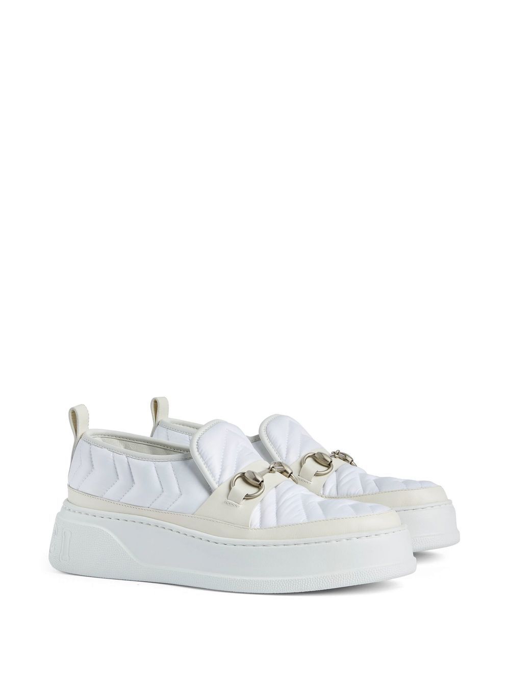 Gucci Horsebit matelassé sneakers - Wit