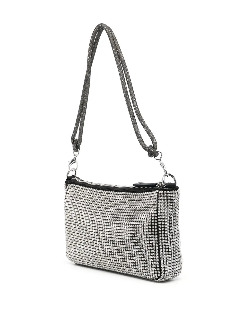 Twinset Crystal Embellished Shoulder Bag In Grey