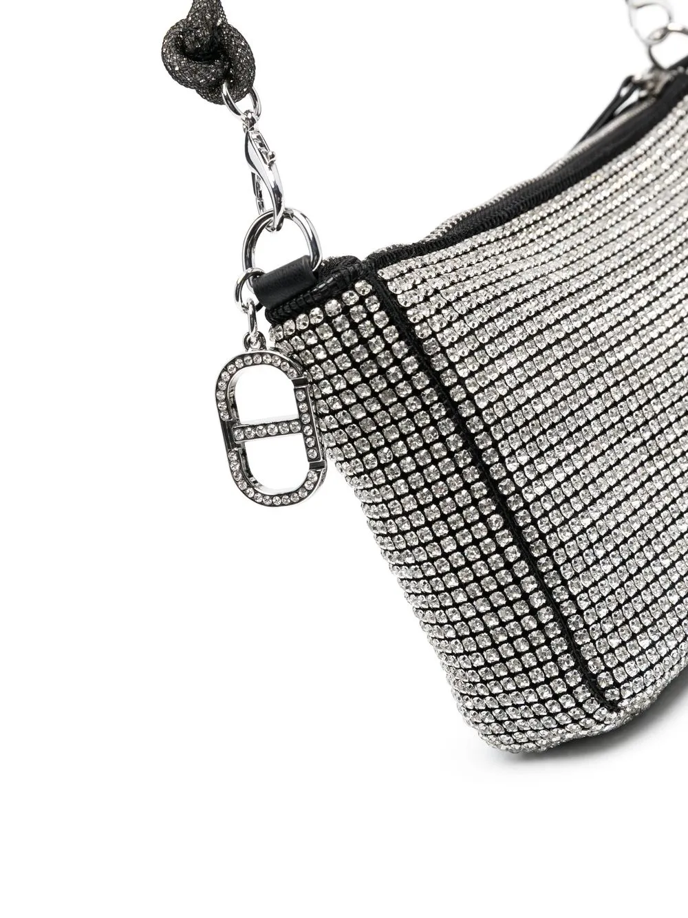 Twinset Crystal Embellished Shoulder Bag In Grey