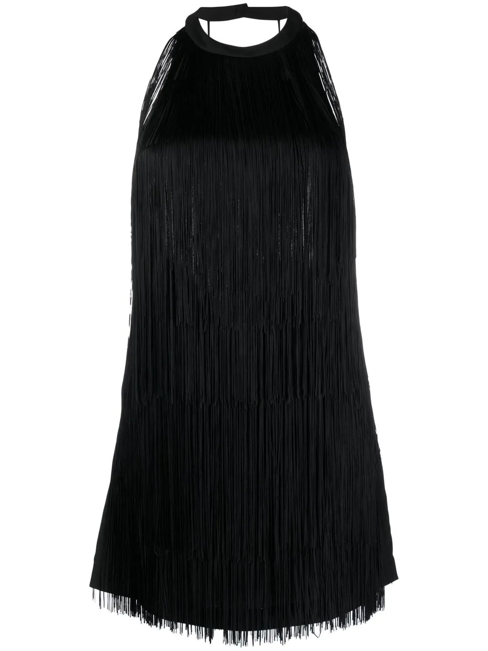 

PINKO low back fringe minidress - Black