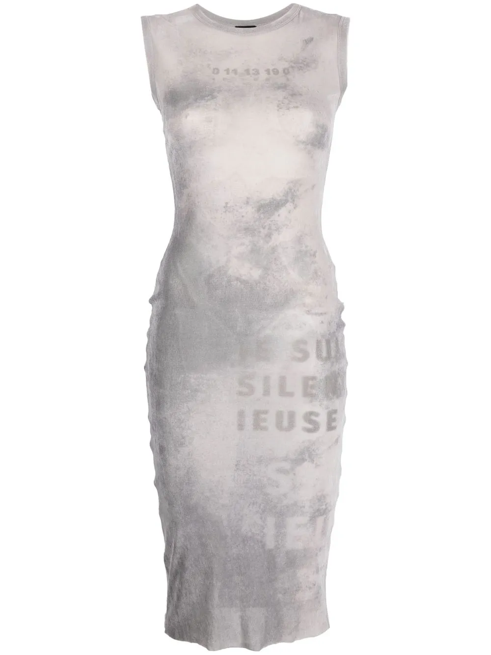 

TTSWTRS vestido con motivo tie-dye - Gris