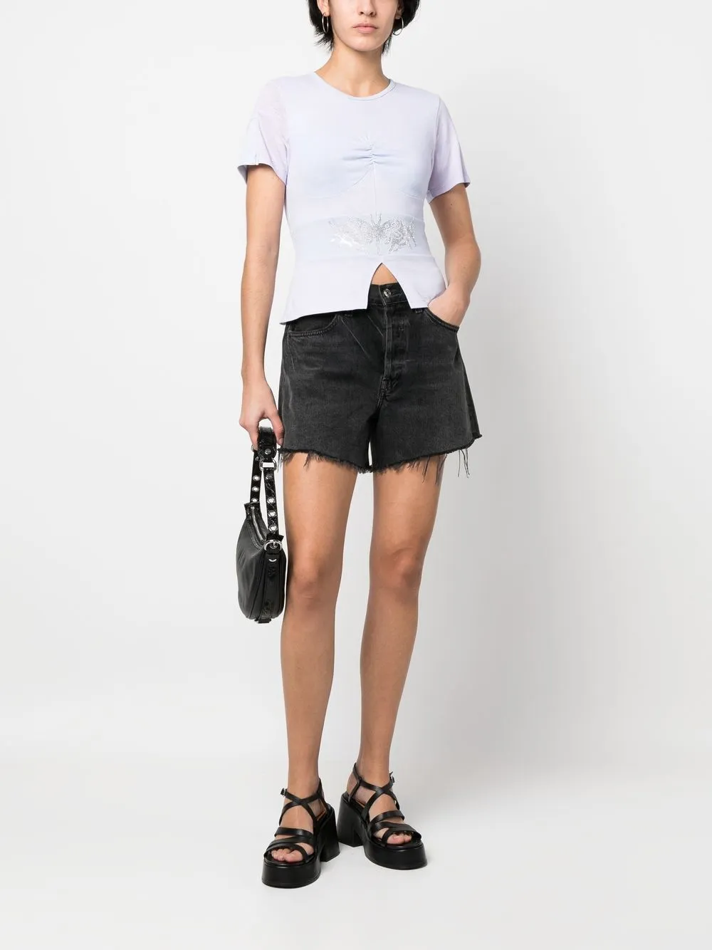 Collina Strada T-shirt met ruches - Paars