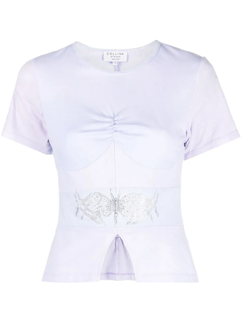 

Collina Strada ruched-detail cotton T-shirt - Purple