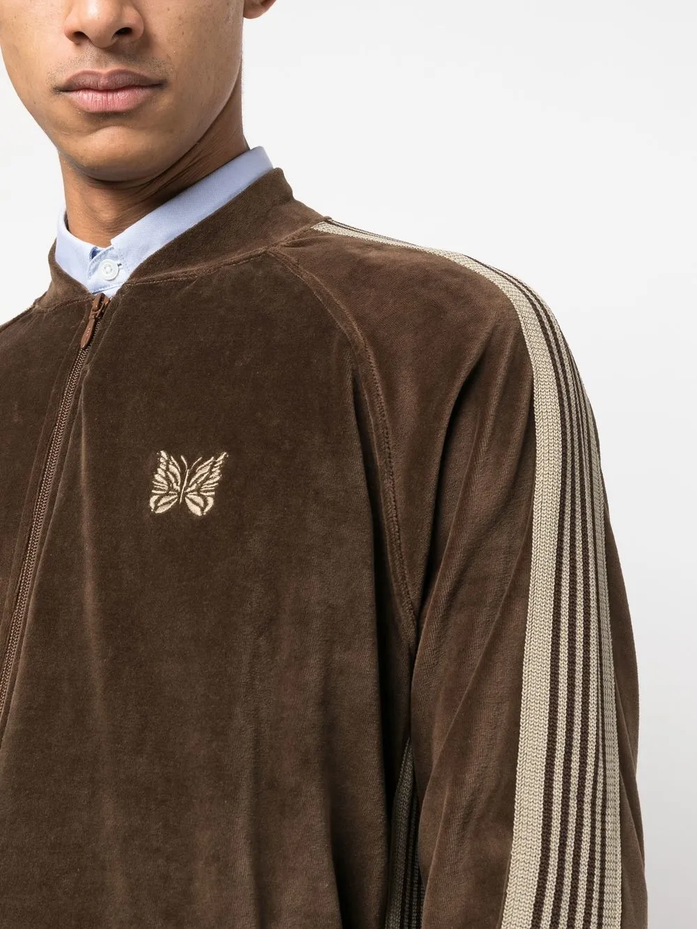 Needles Velvet-effect Jacket In Brown