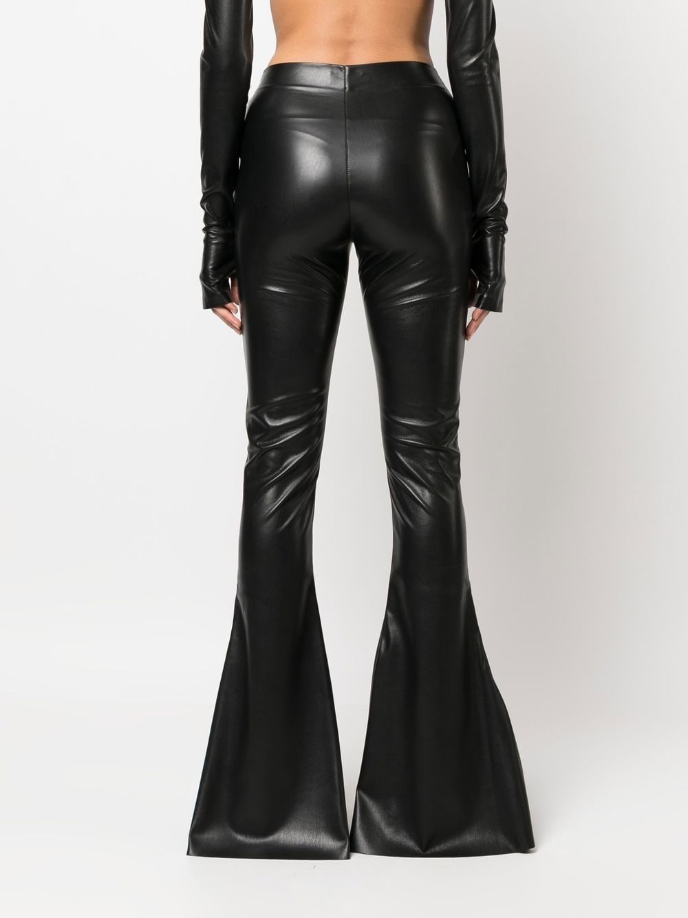 THE ANDAMANE Flared faux-leather Trousers - Farfetch