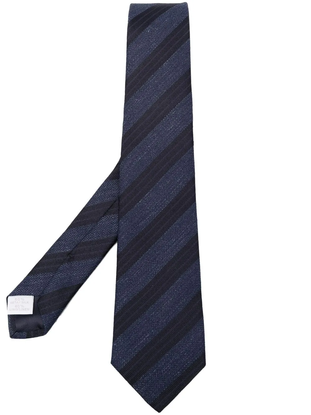 

Tagliatore striped silk-linen tie - Blue