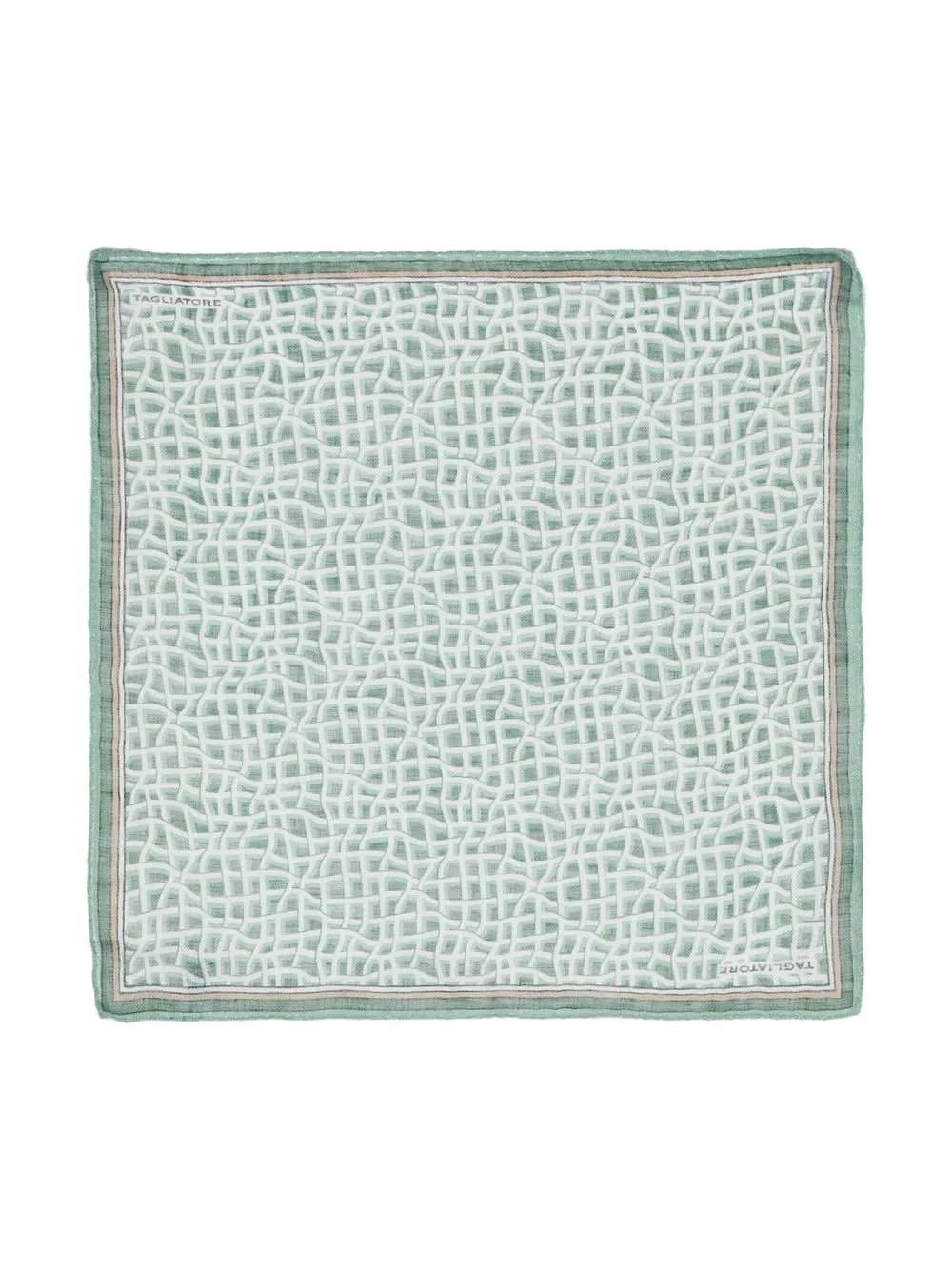 

Tagliatore geometric-pattern linen scarf - Green