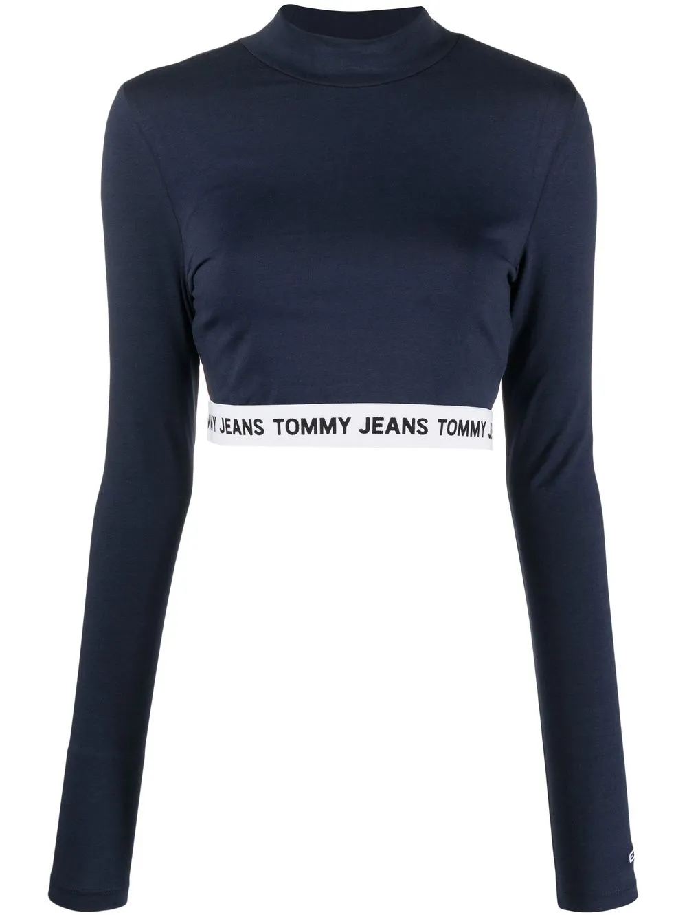 

Tommy Jeans logo print long-sleeve crop top - Blue
