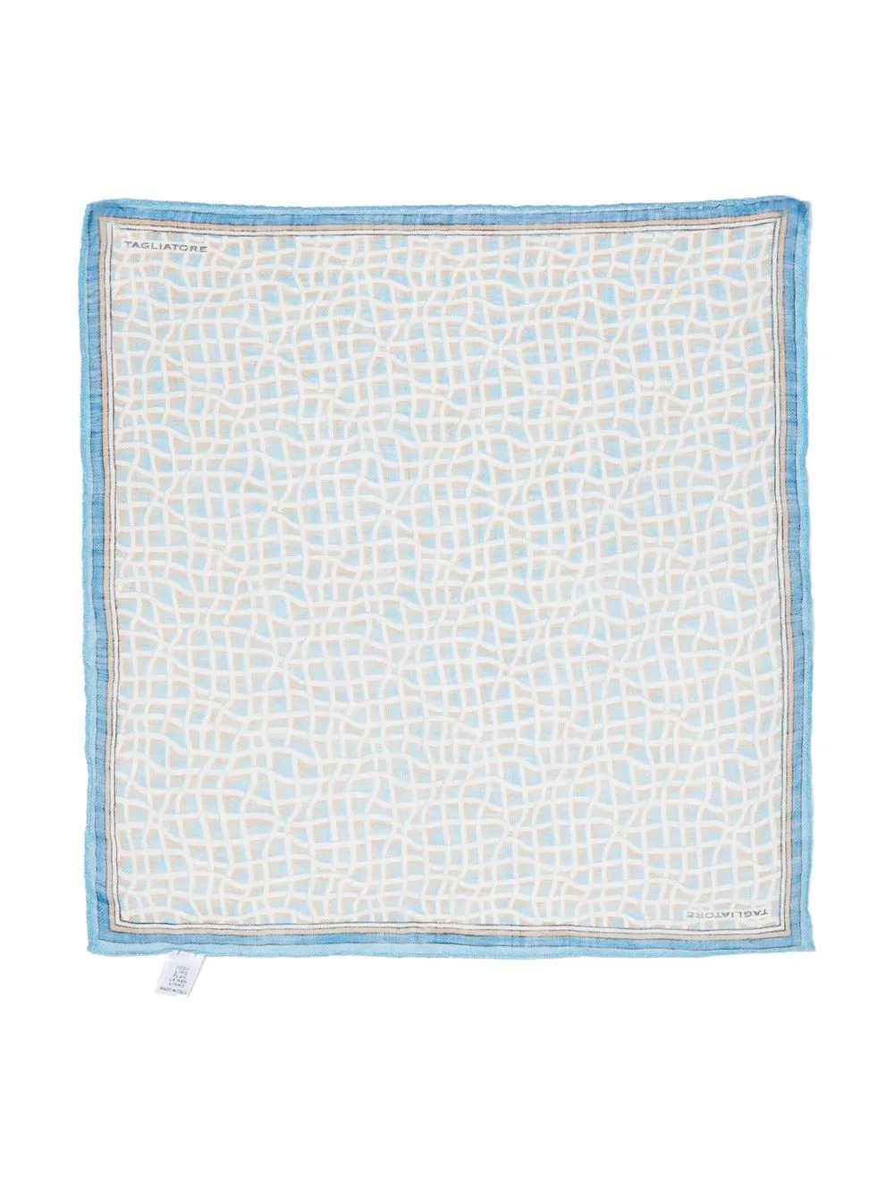 

Tagliatore geometric-pattern linen scarf - Blue