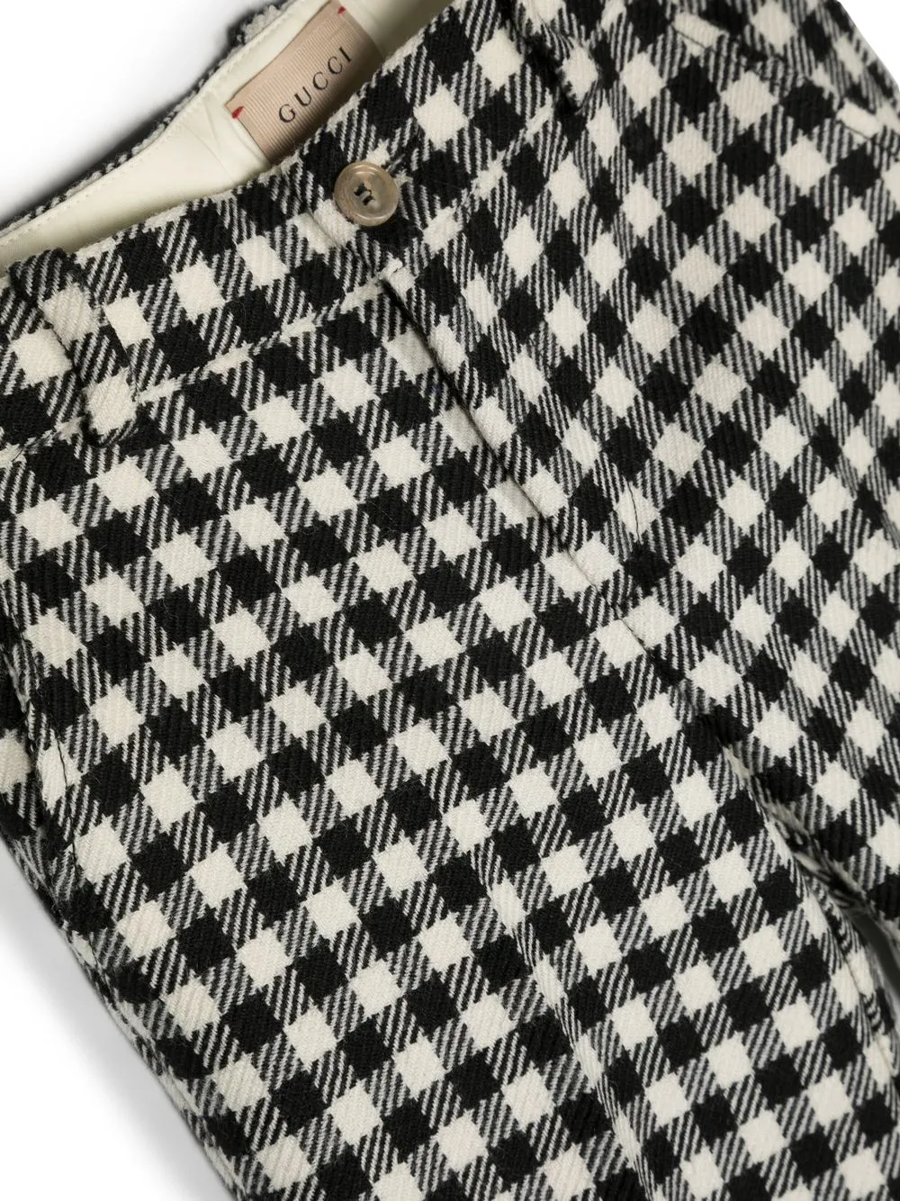 GUCCI GINGHAM WOOL TROUSERS