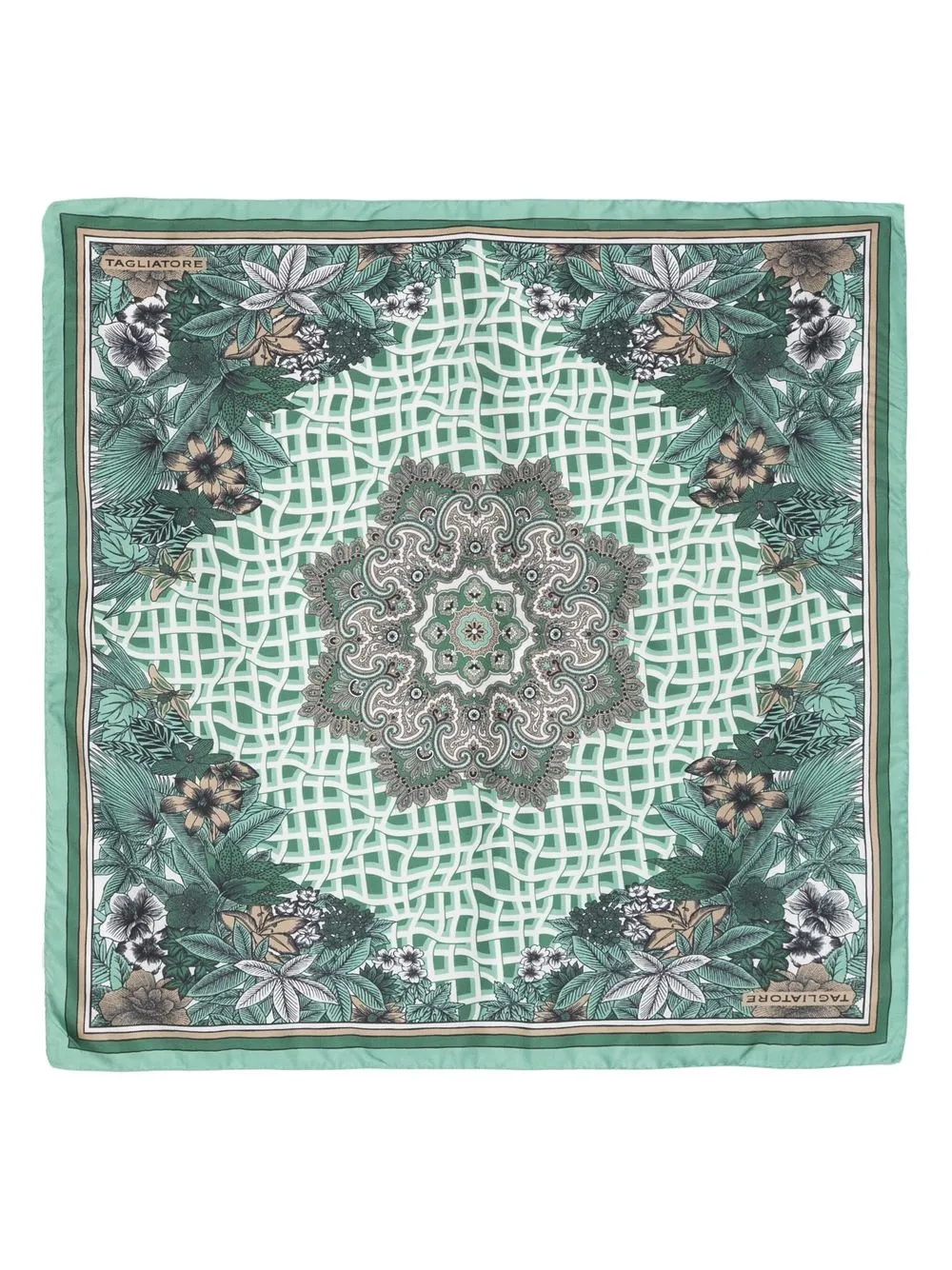 

Tagliatore mandala-print silk scarf - Green