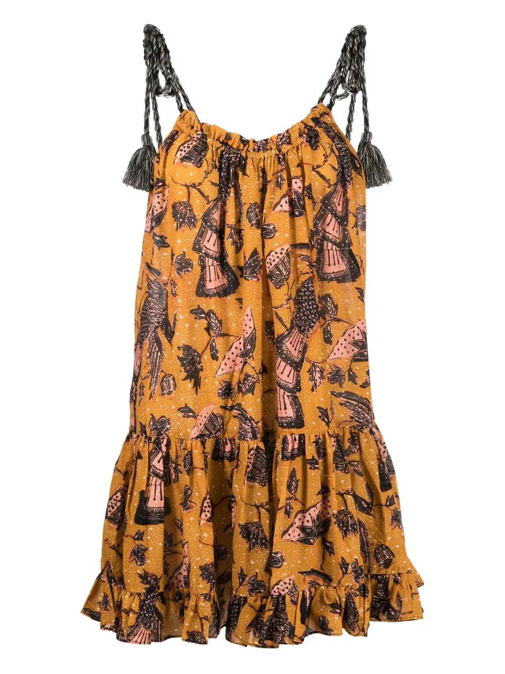 Shop Ulla Johnson Trula Floral-print Beach Dress In Orange