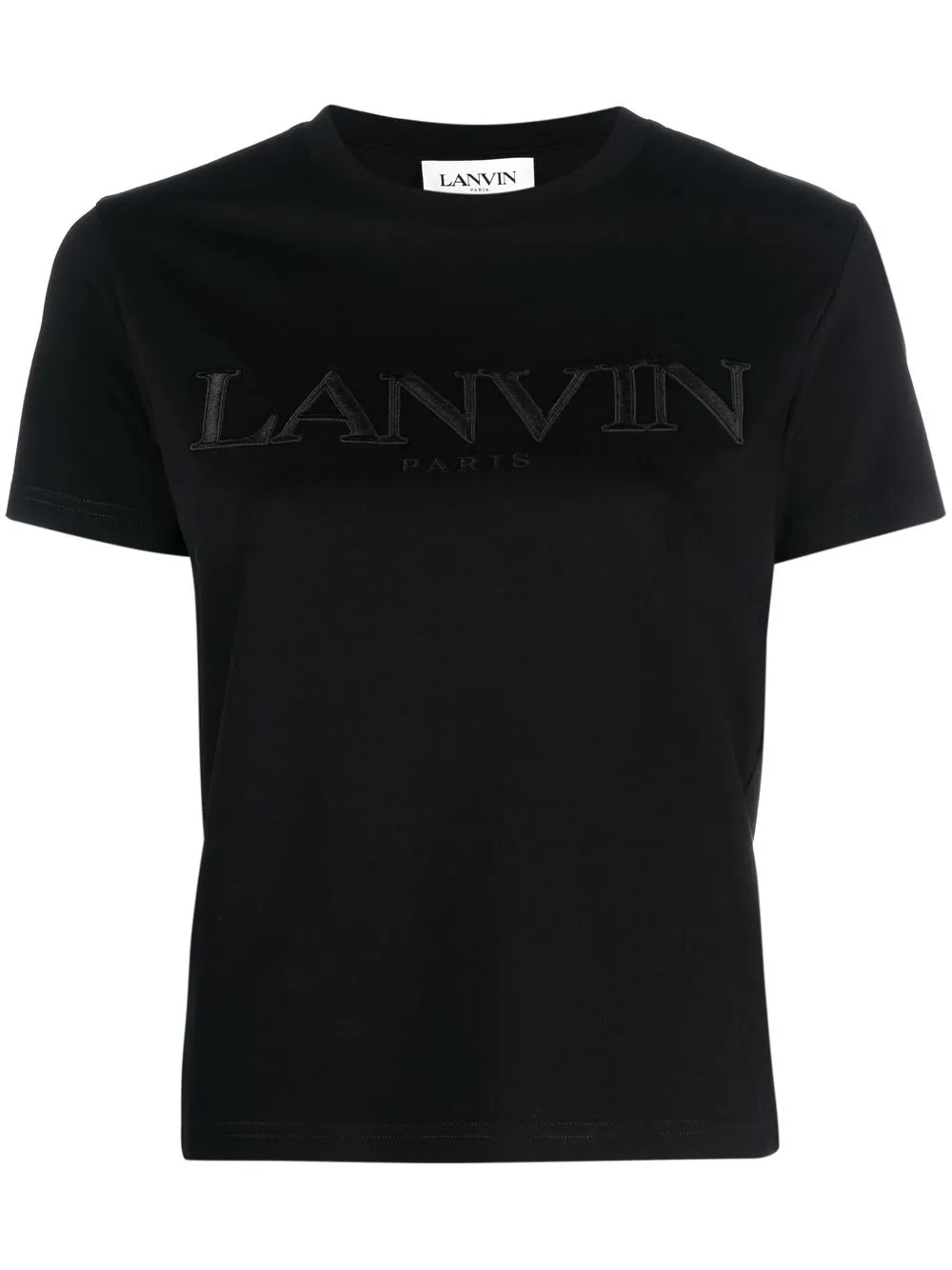 Shop Lanvin Logo-lettering Cotton T-shirt In Black