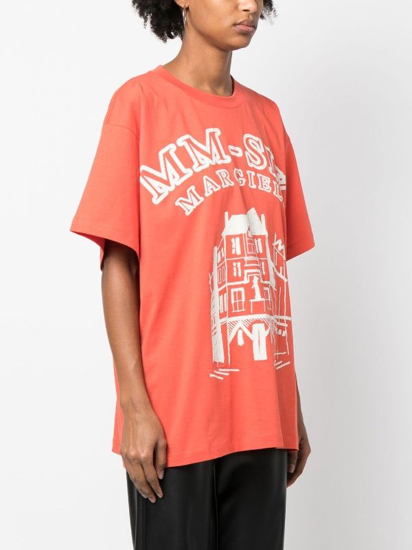 MM6 Maison Margiela logo-print Cotton T-shirt - Farfetch