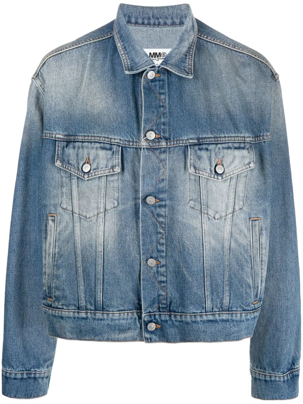 

MM6 Maison Margiela fade effect denim jacket - Blue