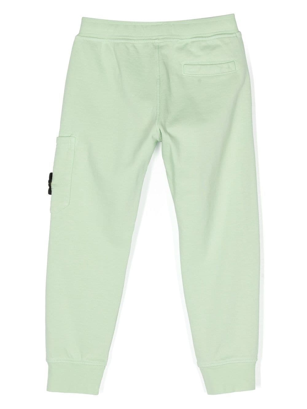 Shop Stone Island Junior Compass-patch Track Pants In Green