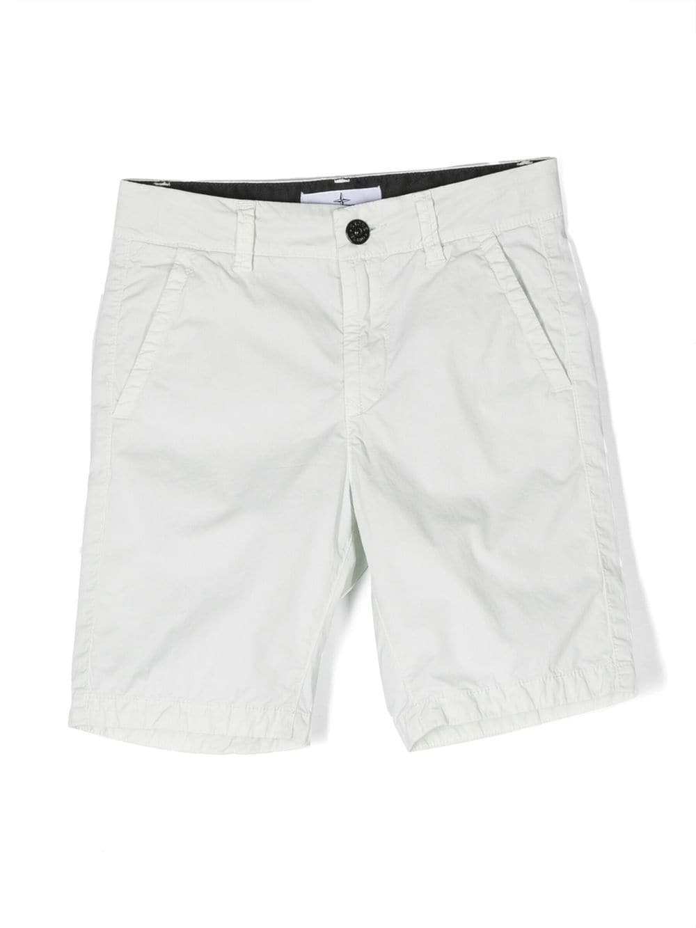 Stone Island Junior Kids' Logo-patch Casual Shorts In White