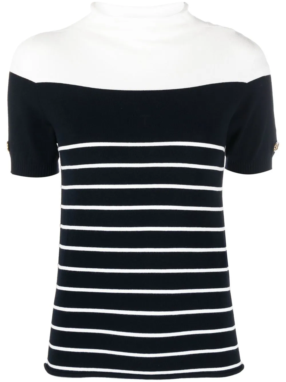 

TWINSET logo-plaque striped jumper - Black