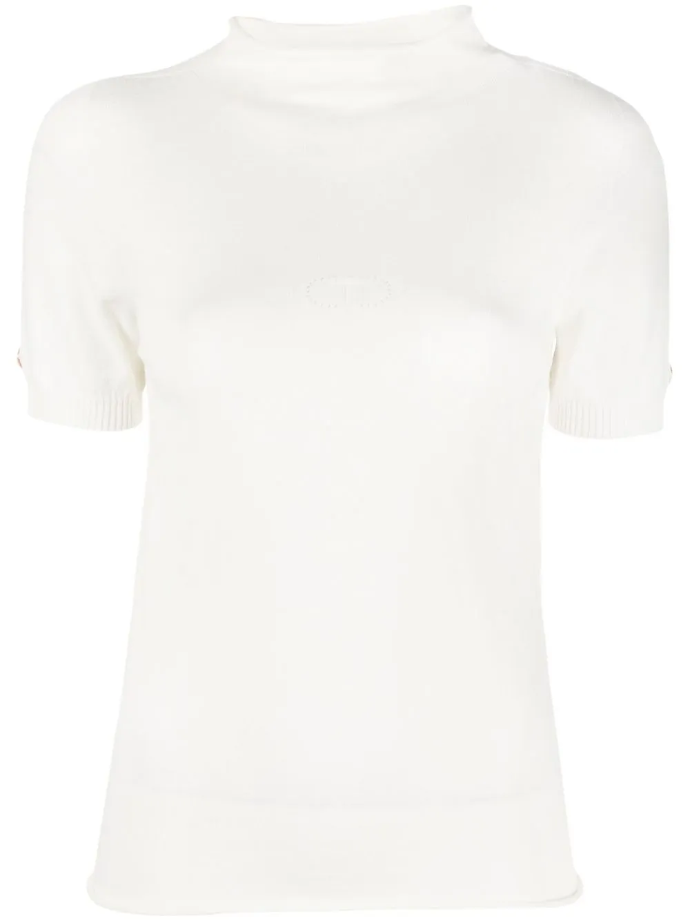 Twinset Logo-plaque Short-sleeve Jumper In White