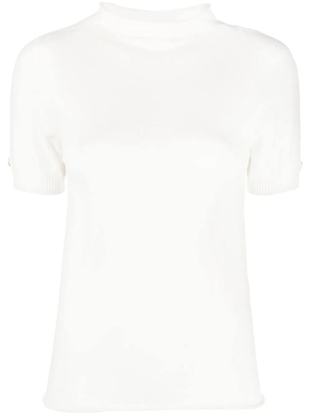 

TWINSET logo-plaque short-sleeve jumper - White