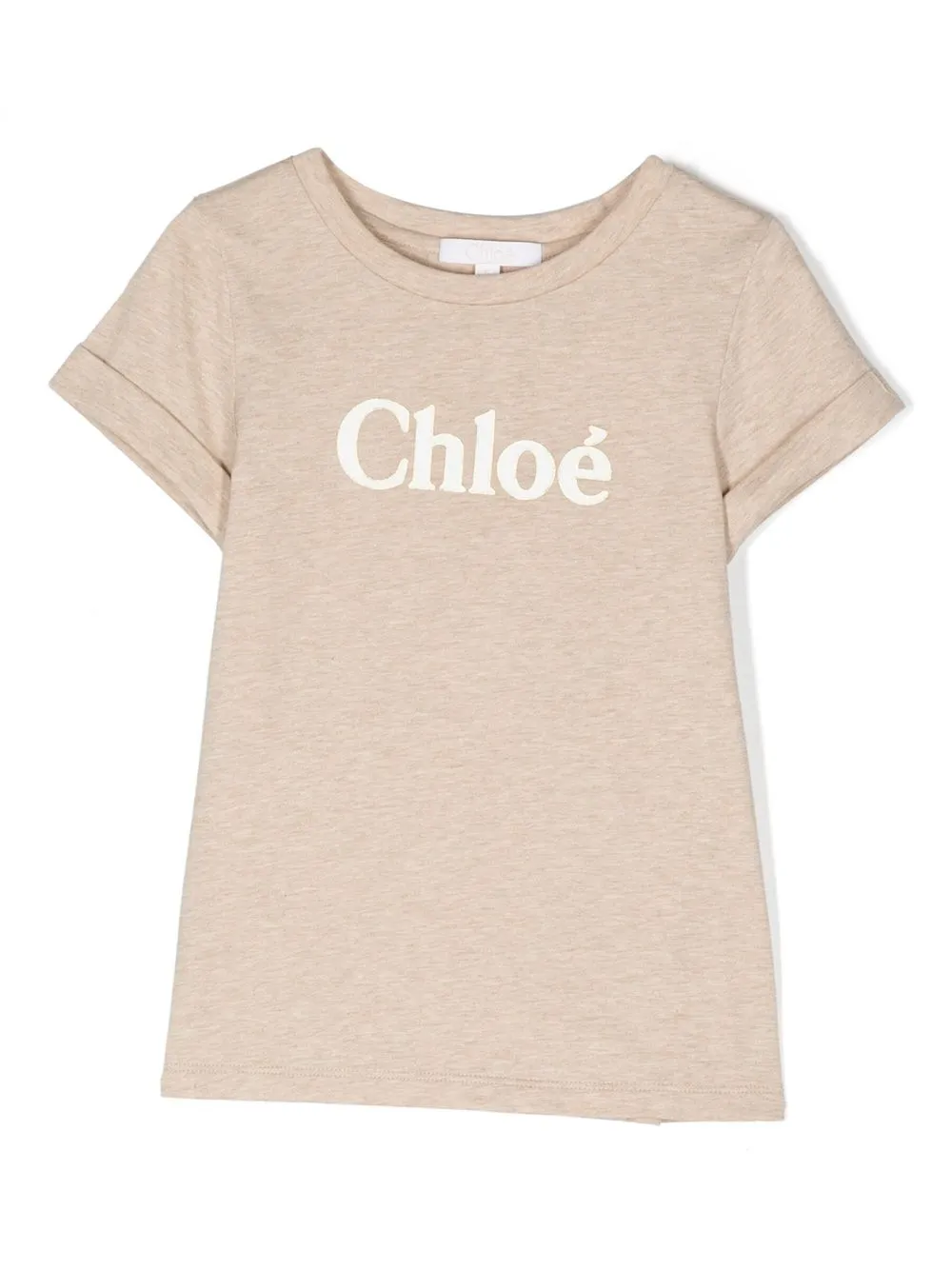 CHLOÉ LOGO-PRINT TURN-UP T-SHIRT