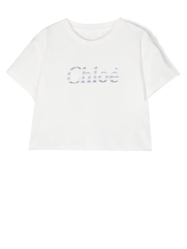 Chloé Kids logo-print short-sleeved T-shirt - Farfetch