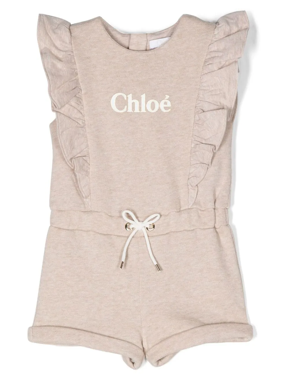 

Chloé Kids logo-print sleeveless romper - Brown