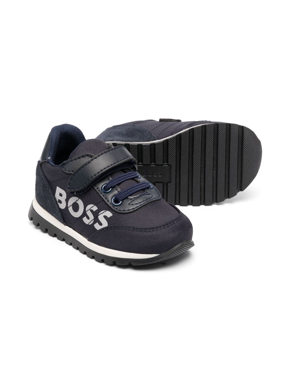 BOSS Kidswear Sneakers met logoprint - Blauw