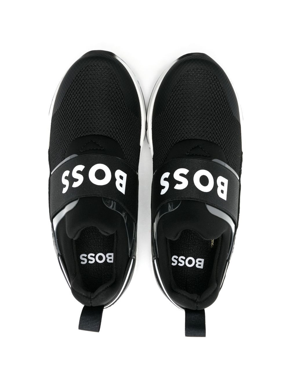 Shop Bosswear Logo-strap Slip-on Sneakers In Black