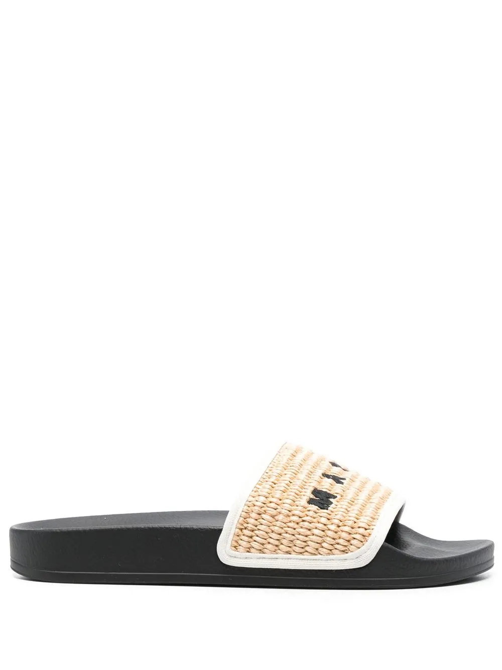 

Marni logo-print raffia pool sliders - Neutrals