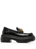 FENDI logo-lettered chunky-sole loafers - Black