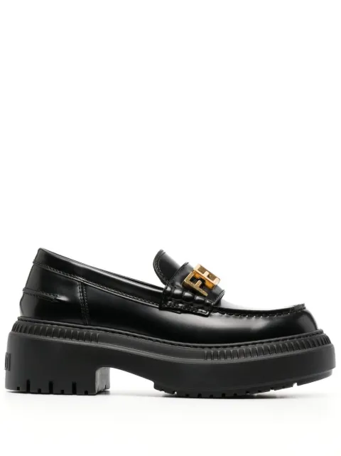 FENDI logo-lettered chunky-sole loafers