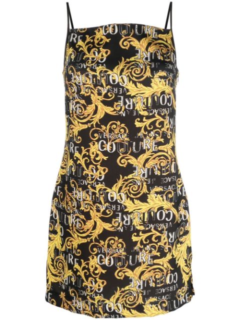 Versace Jeans Couture logo print sleeveless minidress