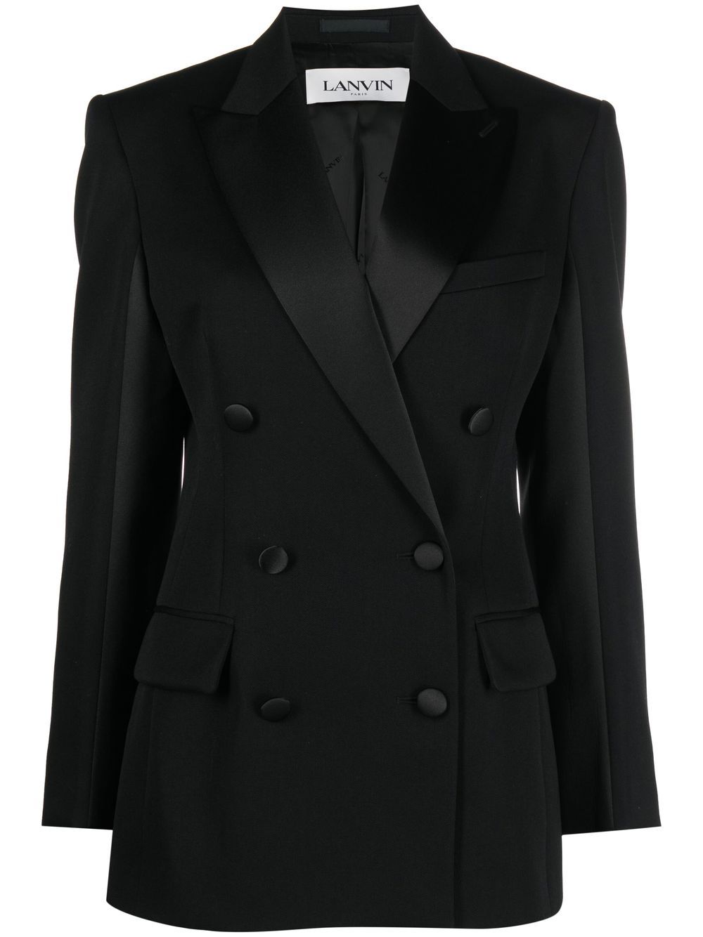 Lanvin Double-breasted Tailored Blazer In Black