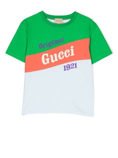 Gucci Kids stribet T-shirt med logotryk