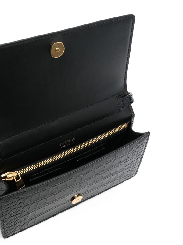 TOM FORD crocodile-embossed Leather Clutch Bag - Farfetch