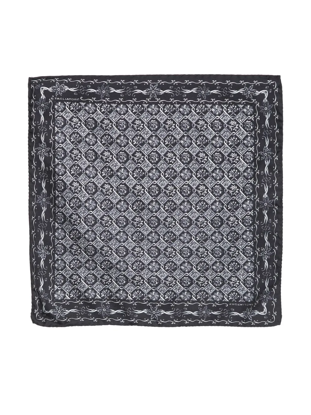 

Tagliatore geometric-pattern silk scarf - Blue