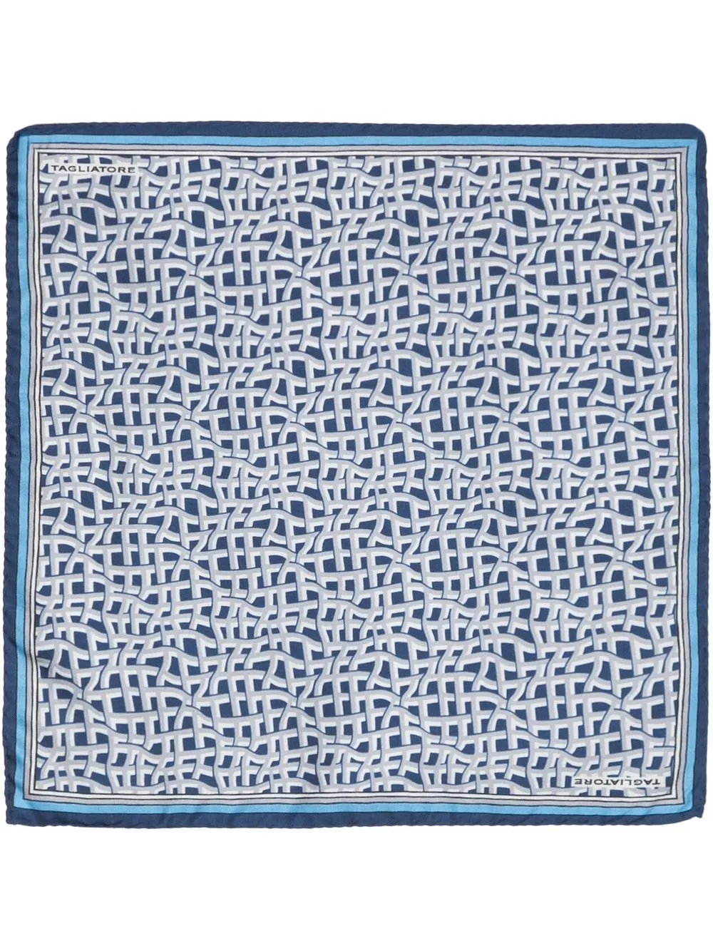 

Tagliatore geometric-pattern silk scarf - Blue