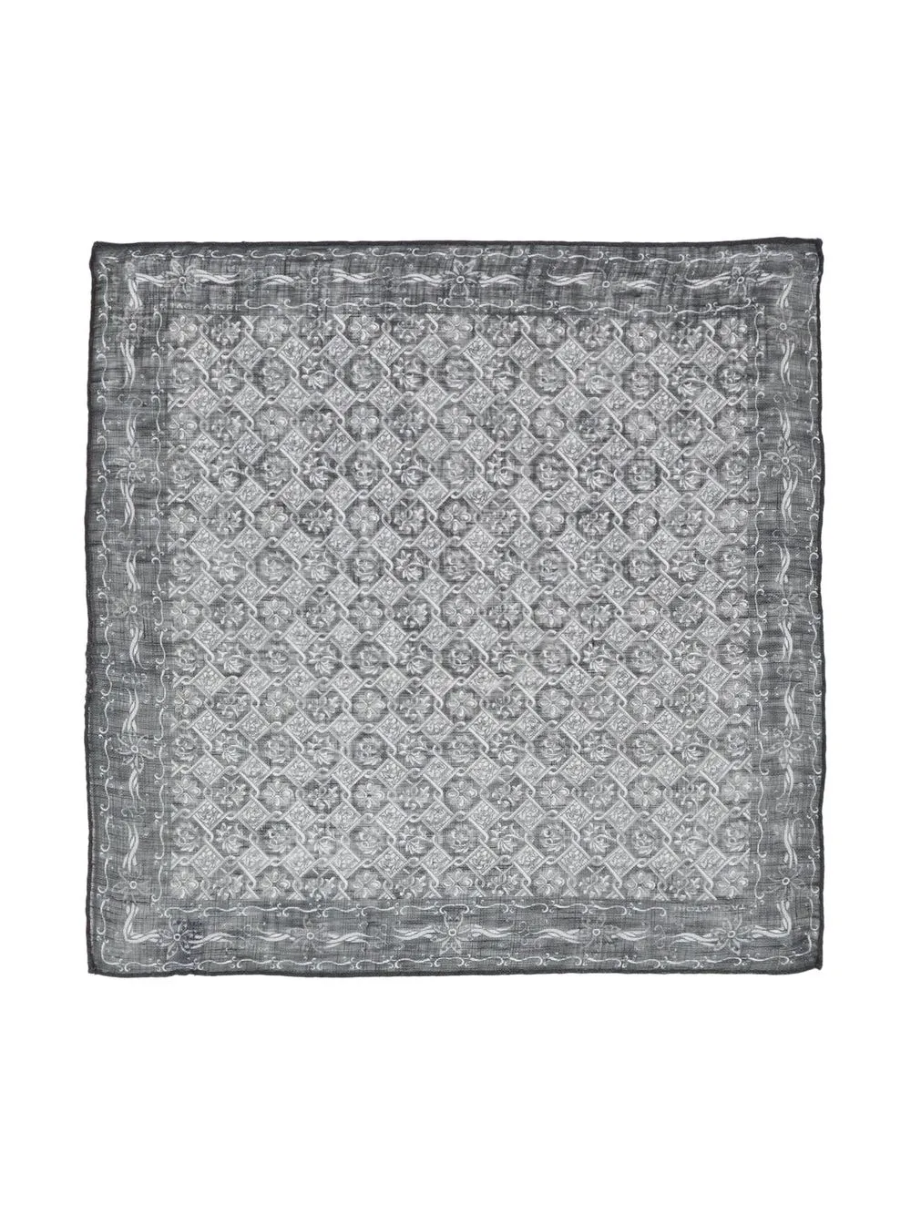 

Tagliatore geometric-pattern linen scarf - Grey