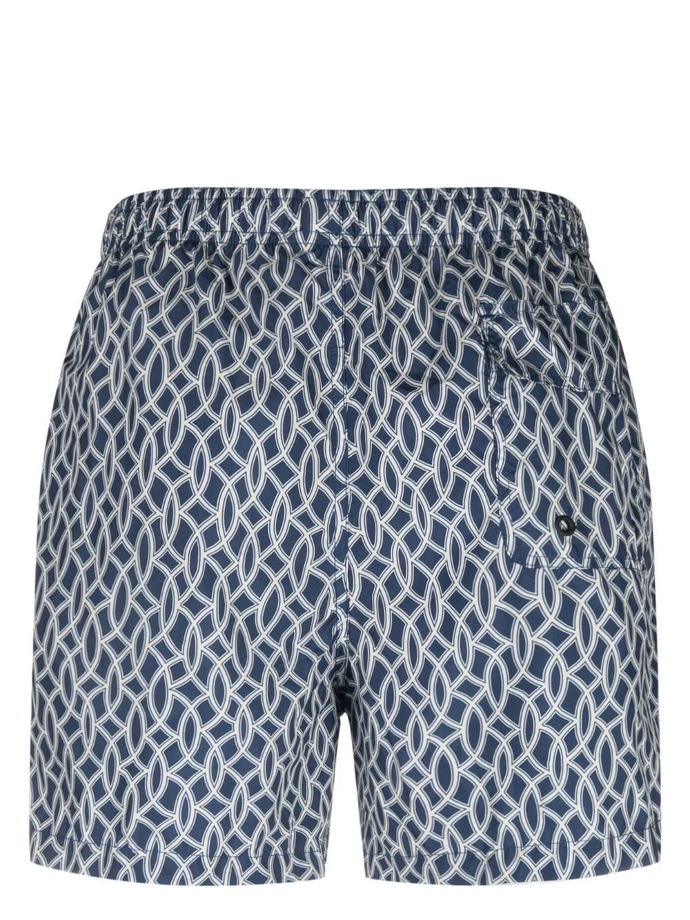Shop Tagliatore Abstract-pattern Swim Shorts In Blue