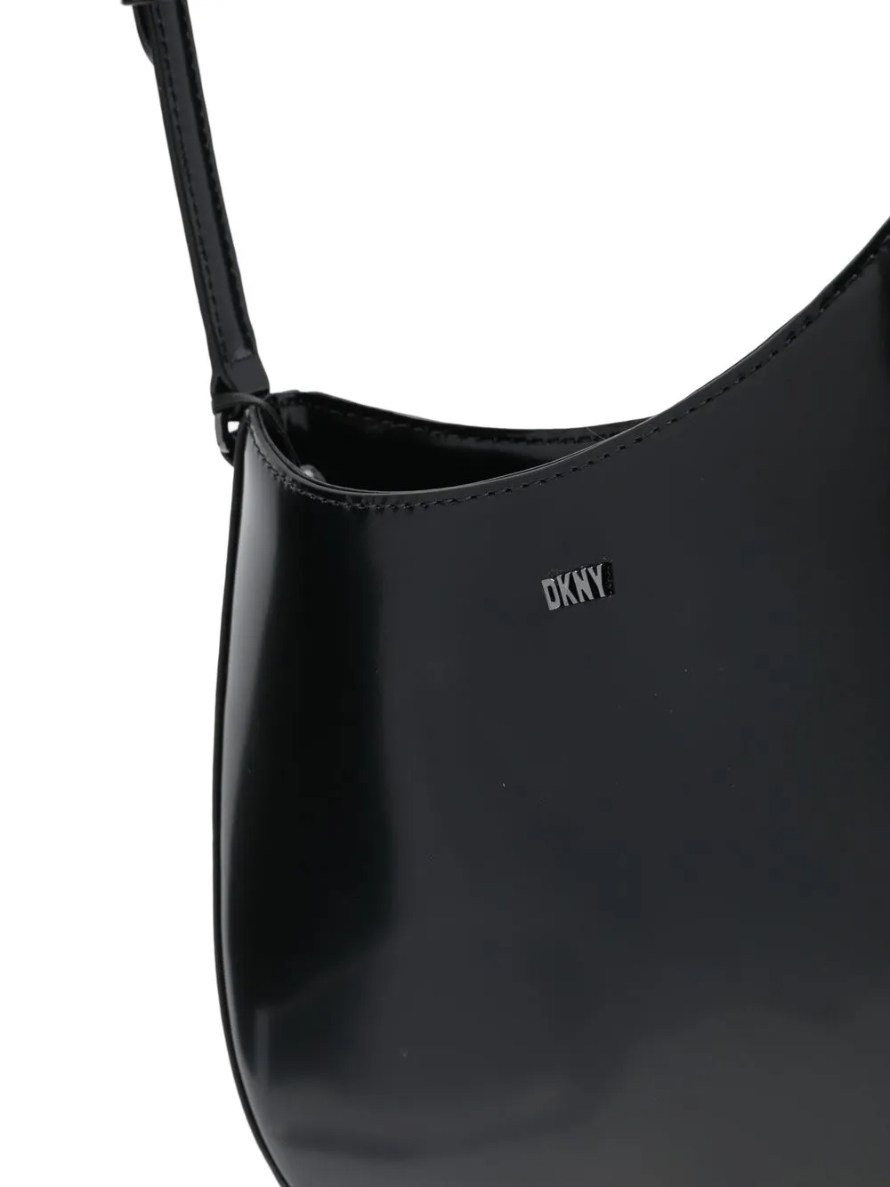Dkny Logodetail Leather Shoulder Bag In Black ModeSens