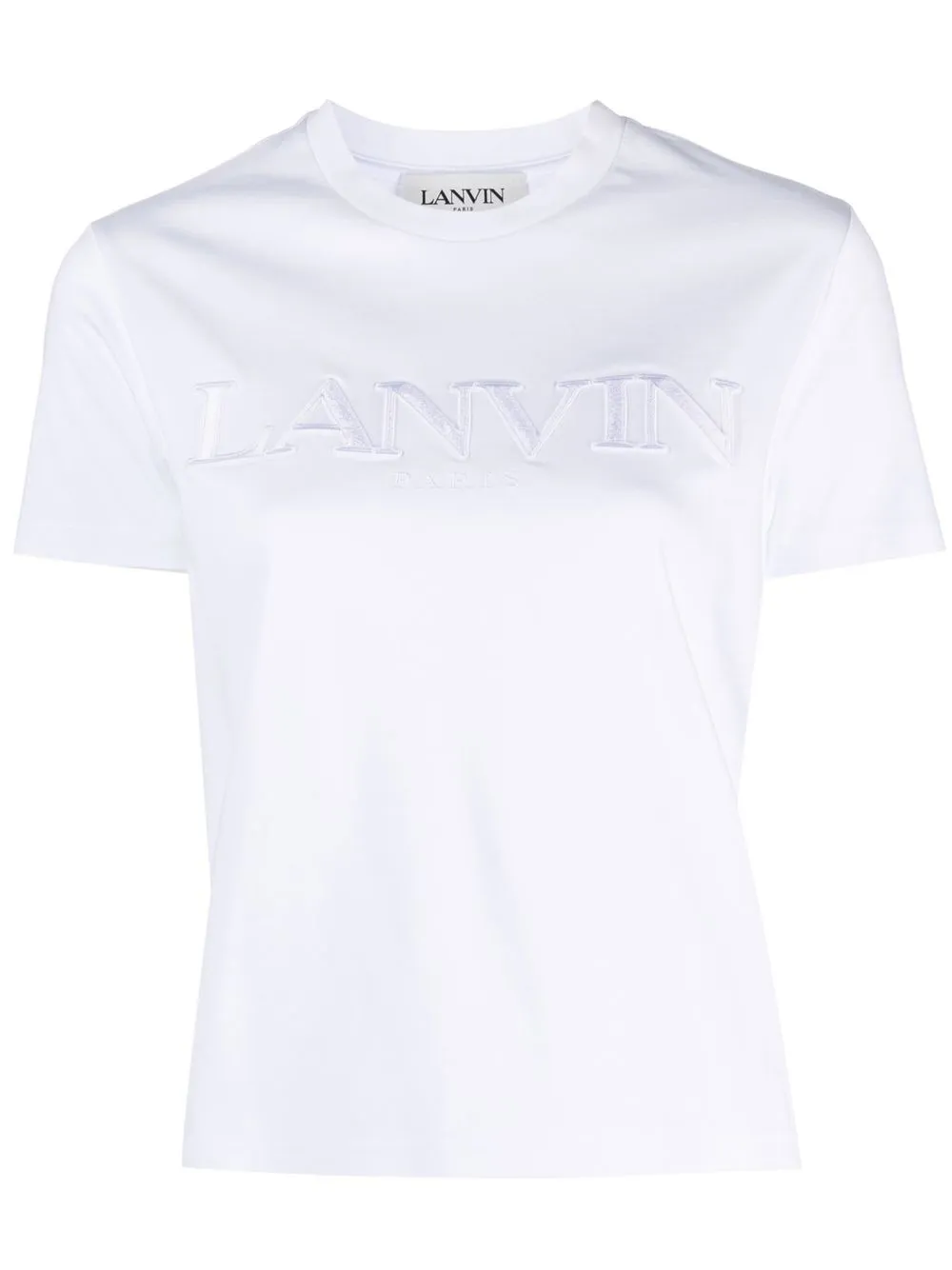 Shop Lanvin Logo-lettering Cotton T-shirt In White