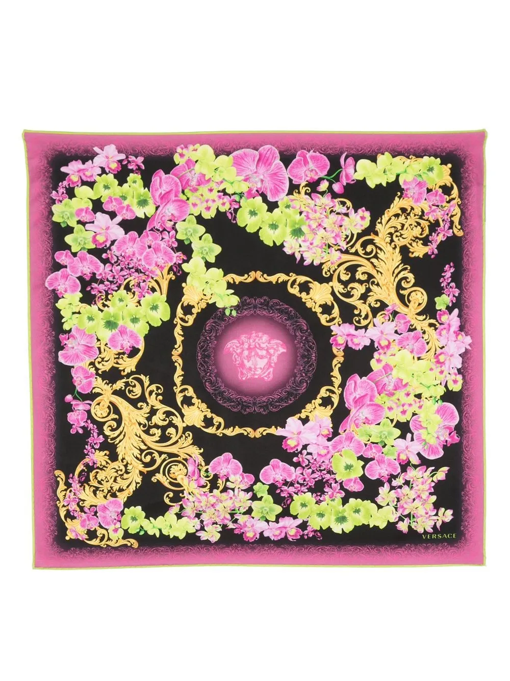

Versace floral-print silk scarf - Pink