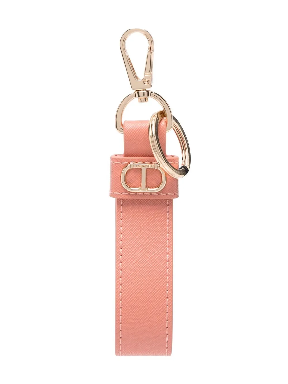 

TWINSET logo-plaque keyring - Pink