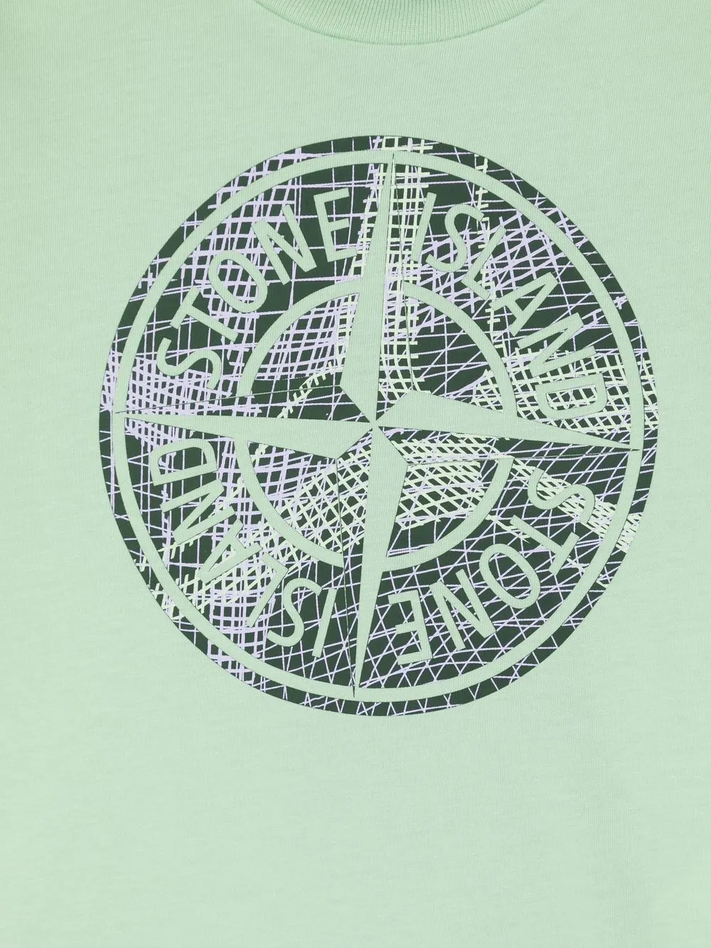 Stone Island Compass-print Cotton T-shirt In Green
