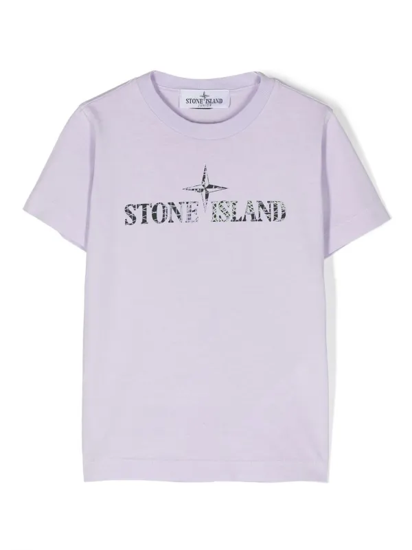 Purple stone island store t shirt